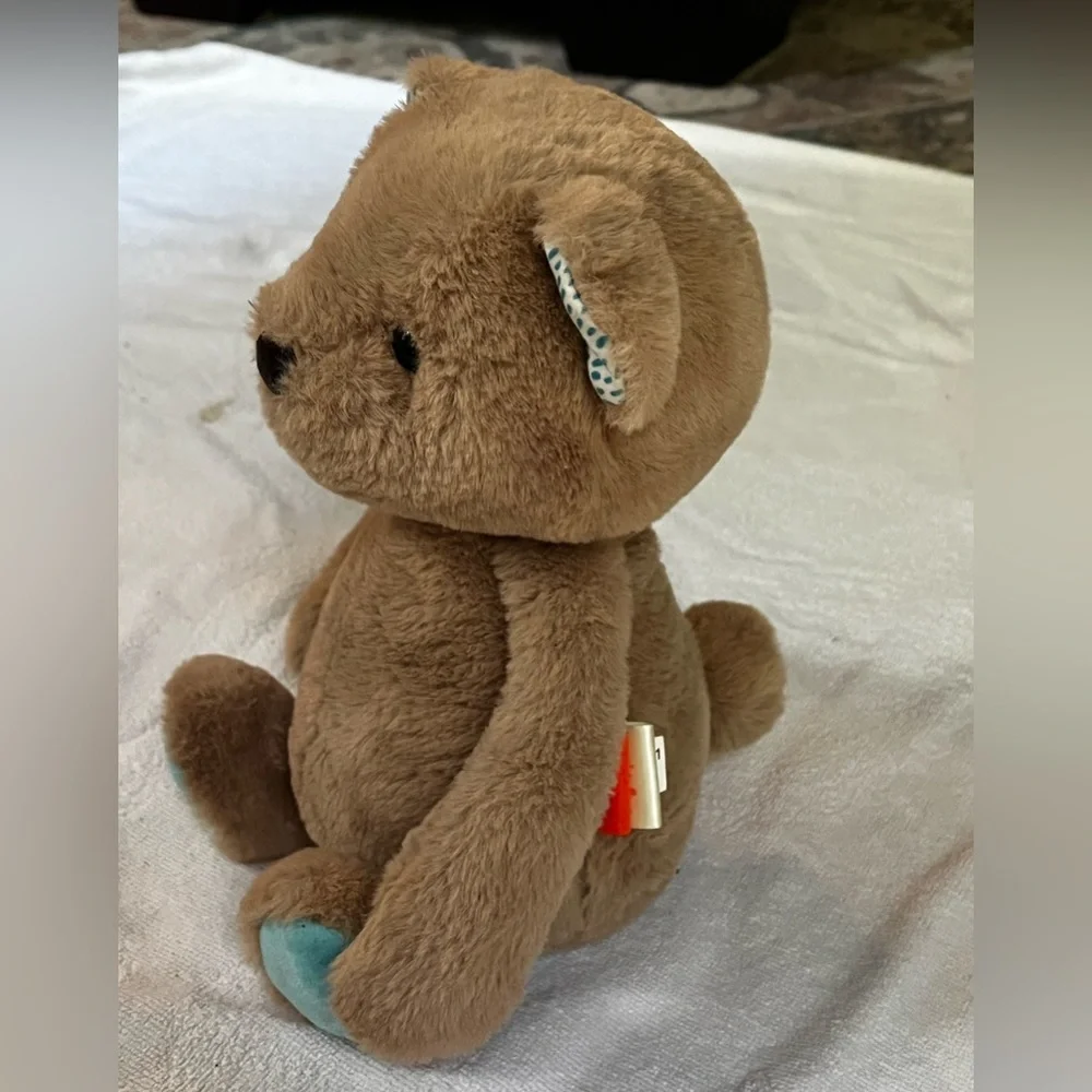 B Softies Teddy Bear Plush Brown Blue Turquoise Paws Stuffed Animal Toy
